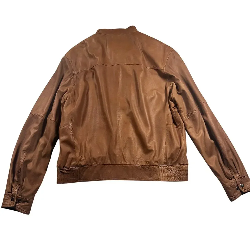 Remy Vintage Brown Leather Flight Bomber Jacket Made in USA Size 42 / Large